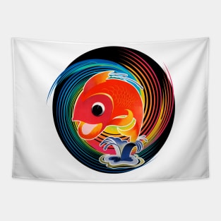 Happy red fish Tapestry