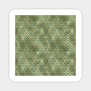 Teal and Gold Vintage Art Deco Chevron Pattern Magnet