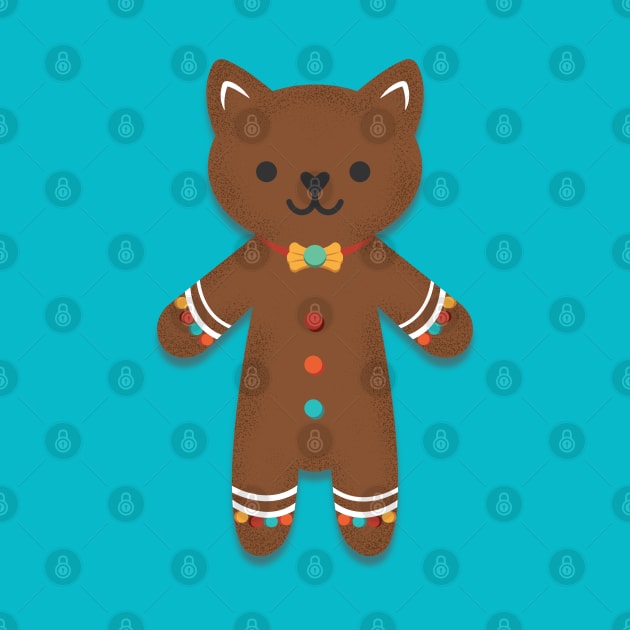 Gingbread Candy Bowtie Cat by TinyGinkgo