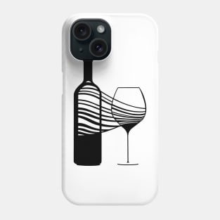 Sommelier motif - wine glass and wine bottle Phone Case