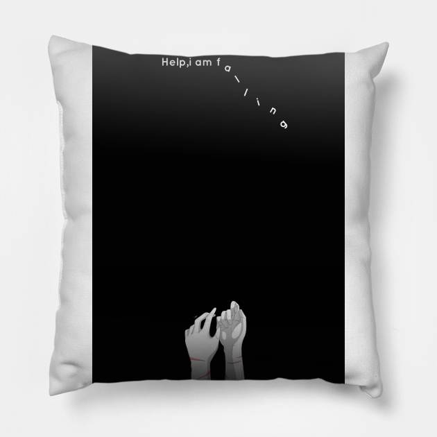 help iam falling Pillow by aesthetic shop