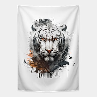 Tiger Portrait Animal Painting Wildlife Outdoors Adventure Tapestry