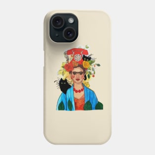 Frida and black cats Phone Case