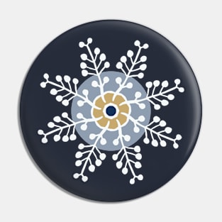 White snowflakes on prussian blue seamless repeat pattern Pin