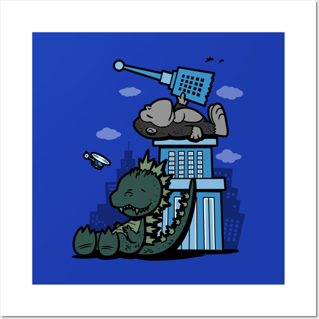 Kaiju Nuts Cute Godzilla King Kong Cartoon For Kaiju Lovers - Godzilla ...