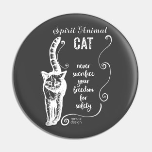 Spirit animal Cat white Pin