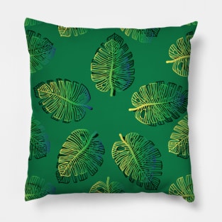 Monstera leaf seamless pattern background. Pillow