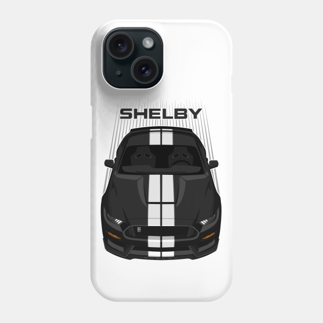 Ford Mustang Shelby GT350 2015 - 2020 - Black - White Stripes Phone Case by V8social