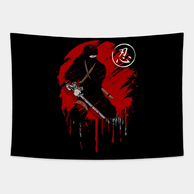 Ninja Warrior Japanese Martial Arts Tapestry by RadStar