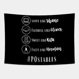 #POstables - Shane, Oliver, Rita & Norman (White Text) Tapestry