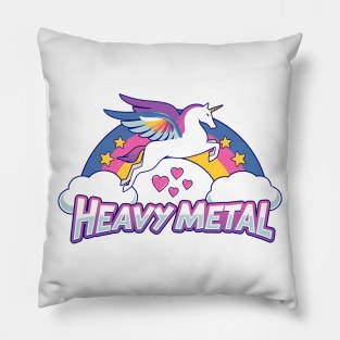 Funny Heavy Metal Unicorn Pillow