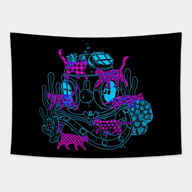 Feline Wet Tapestry by kryptemic