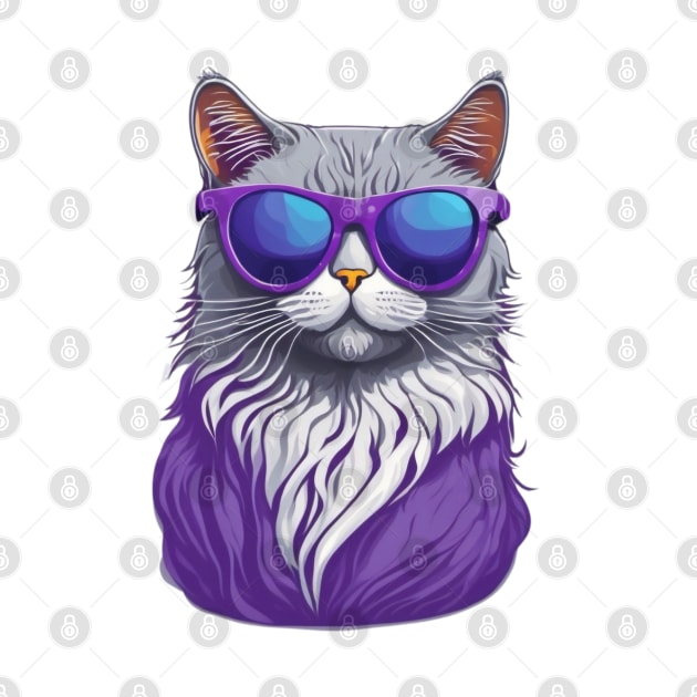 Purple cat in sunglasses by Urbanic