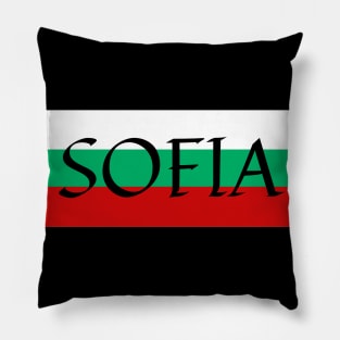 Sofia City in Bulgaria Flag Stripes Pillow