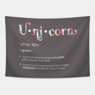 Unicorn Definition Exceptional Person Pastel Striped Tapestry