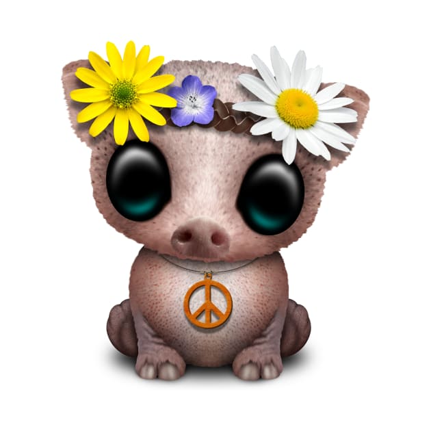 Cute Baby Pig Hippie by jeffbartels