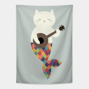 White Meowmaid Tapestry