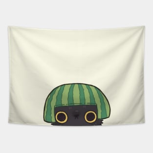 Shy Watermelon Cat - Black ver. Tapestry