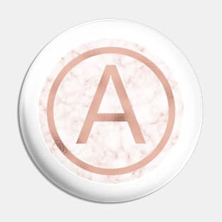 Rose Gold Marble Alpha Pin