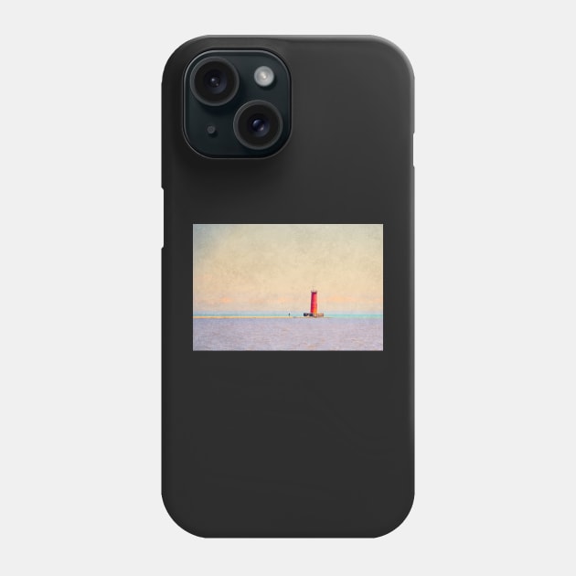 Red Lighthouse - Sheboygan Phone Case by machare