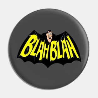 Blahman Funny Dracula Vampire Superhero Retro Logo Parody Pin