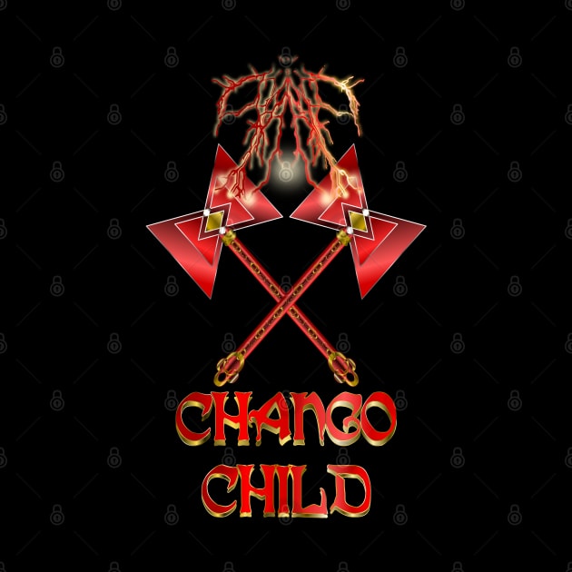 Chango Child Twin Lightining Thunder Axe by geodesyn