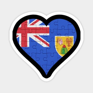 Turks And Caicos Jigsaw Puzzle Heart Design - Gift for Turks And Caicos With Turks And Caicos Roots Magnet