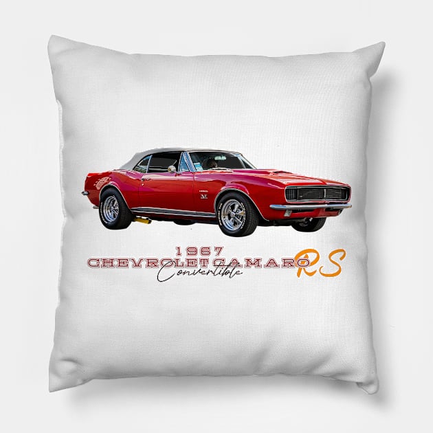 1967 Chevrolet Camaro RS Convertible Pillow by Gestalt Imagery