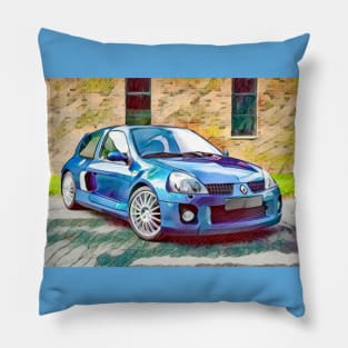 Blue Renault Clio V6 Pillow