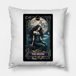 The Moon Card from The Mermaid Tarot Deck Pillow