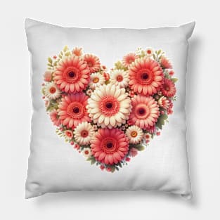 Heart Shaped Flowers Pillow