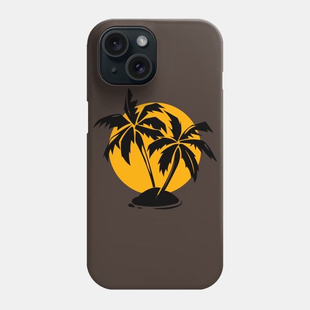 tropical Paradise Palm trees and sun Phone Case by RedLineStore