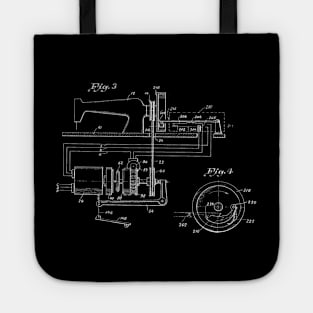 Driving Arrangements for Sewing Machine Vintage Patent Hand Drawing Tote