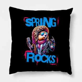 Spring Rocks Music Punk Rocker Print Pillow