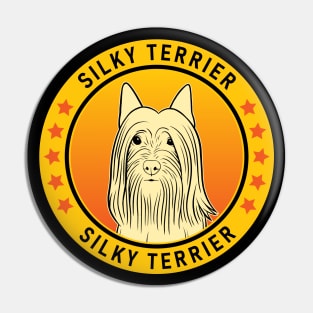 Silky Terrier Dog Portrait Pin