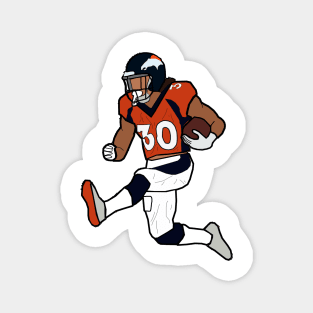 Phillip Lindsay Hurdle Touchdown Celebration - Denver Broncos Magnet