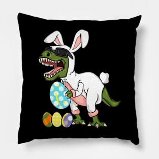 Dinosaur Bunny Happy Easter Day Pillow