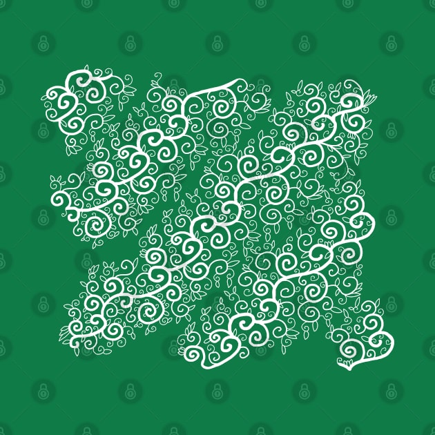 St Patrick's Day Irish White Vine Pattern by JonGrin