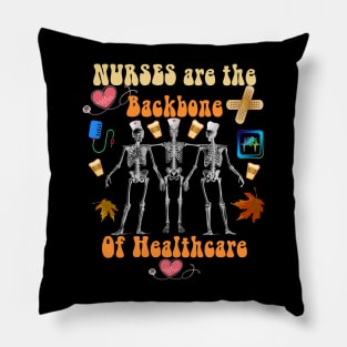 Nursing Halloween Funny Skeletons Pillow