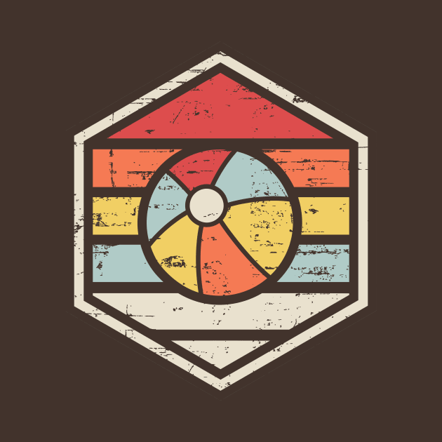 Retro Badge Beach Ball by rojakdesigns