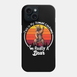 this is my human costume i'm really a bear vintage Phone Case