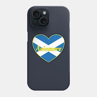 Aviemore Scotland UK Scotland Flag Heart Phone Case