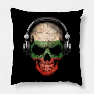 Dark Skull Deejay with Bulgarian Flag Pillow