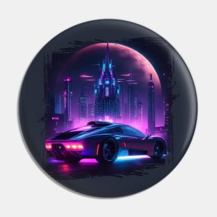 Steampunk City | Speedster Car - AI art Pin