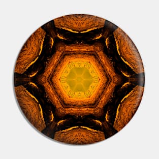 Orange Kaleidoscope Abstract Design Pin