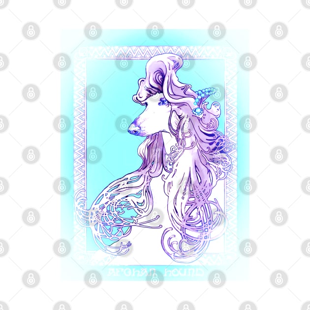 Afghan Hound. Mucha/Watson. Sky Blue and Grape by chepea2