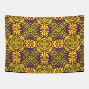 Yellow and Purple Square Pattern - WelshDesignsTP004 Tapestry