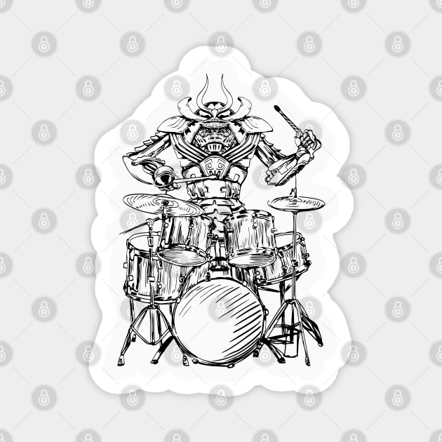 SEEMBO Samurai Playing Drums Drummer Musician Drumming Band Magnet by SEEMBO