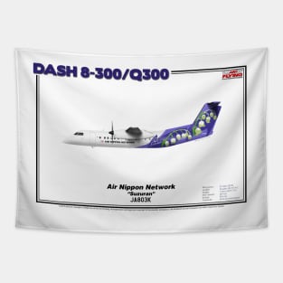 DeHavilland Canada Dash 8-300/Q300 - Air Nippon Network "Suzuran" (Art Print) Tapestry