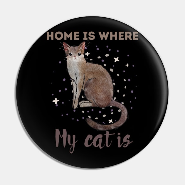 Home is Where My Cat Is - Singapura Cat - gifts for cat lovers Pin by Feline Emporium